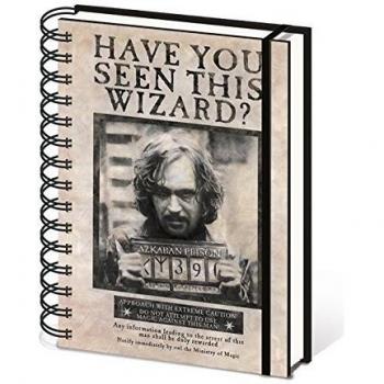 Cuaderno A5 Harry Potter 'Wanted Sirius' de Pyramid International, Negro
