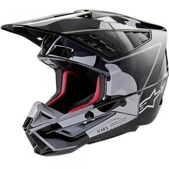 Alpinestars Casco de Motocross S-M5 Rover 2 2024 Negro-Plateado XL (61/62)