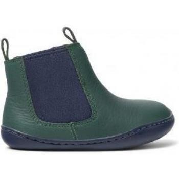Camper Peu Cami Unisex Children's Ankle Boots - Green Leather, Size 22, Casual First Walkers