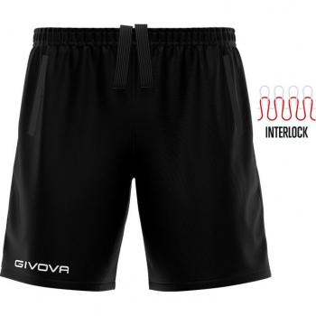 Shorts Unisex Givova con Bolsillos en Color Negro