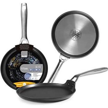 Sartén Crepera Titan 22 Cm - Ibili, diámetro de 22 cm, fabricada en material antiadherente, apta para todo tipo de cocinas incluyendo inducción, mango ergonómico y resistente al calor