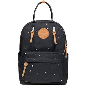 Kaukko Nueva Mochila en Casual Laptop Bolsa College School Bolsas para Chicas y Chico Negro
