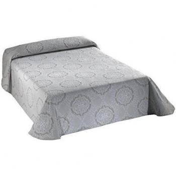 Viantala Flavia 135 - Colcha para cama de 135 cm, 235 x 260 cm, algodón y poliéster, color beige intenso y blanco