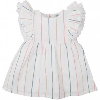 Vestido de bebé niña a rayas con volantes