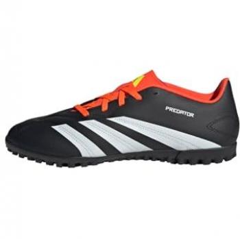 Botas de fútbol turf unisex adidas Predator Club TF, color negro, talla 40.5, características: diseño para fútbol 7, suela turf adecuada para superficies sintéticas, combinación de colores Core Black/FTWR White/Solar Red