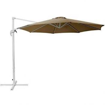 Beliani Sombrilla de jardín Beige Arena/Blanco ø300 cm Savona