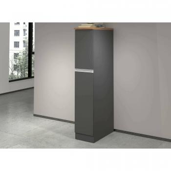 Despensa de cocina multiusos Dmora Dcasiragh, armario con 2 cajones, 100% Made in Italy, 30x60xh165 cm, antracita y roble