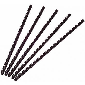 Canutillo Q-Connect Redondo 14 mm Plástico Negro Capacidad 130 Hojas Caja de 100 Unidades KF24051