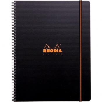 Rhodia 119930C - Pro Book A4+ - Rhodiactive - Cuadrado (5x5mm) con margen y marco en la parte superior - Negro