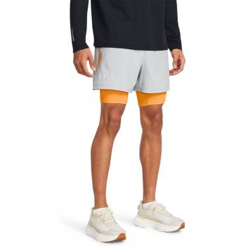 Under Armour - Short de hombre Launch 5'' 2-in-1 con tecnología de absorción de humedad, tejido ligero y transpirable, diseño ajustado para mayor comodidad y libertad de movimiento, malla lateral para ventilación, cinturilla el