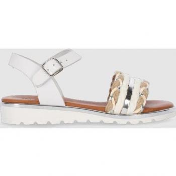 Chika10 Kids Sandalias de Piel Marion 11 Color Blanco con Cierre de Hebilla