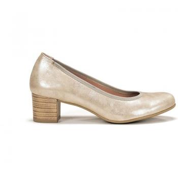 Zapato de tacón Dorking D8469-LG para mujer en piel metalizado