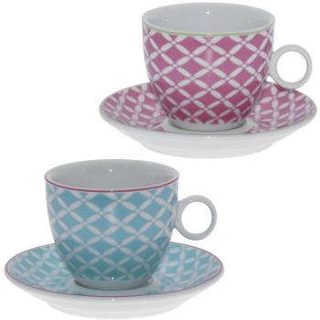 Supernova Decoracion_ Set 6 tazas te c/plato porcelana