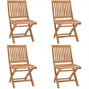 vidaXL Folding Garden Chairs 4 pcs Solid Teak Wood