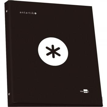Carpeta Liderpapel Antartik 4 Anillas Mixtas 40mm A4 Forrada Color Negro