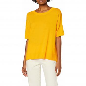 SELECTED FEMME Slfwille SS Knit O-Neck Camiseta sin Mangas, Amarillo