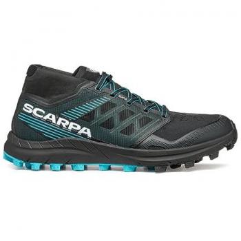 Zapatillas Scarpa Spin ST ligeras y transpirables para trail running, color negro y turquesa, talla 43