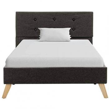 vidaXL Estructura de Cama Tela Somier Mobiliario de Hogar Casa Clásica Práctica Cómoda Moderna Robusta y Duradera Sin Colchón Gris Topo 100x200cm