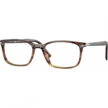 Persol PO3189V 1137 Men's Eyeglasses, Square Frame, Grey/Brown Color, Size 55, Blue Light Block Available