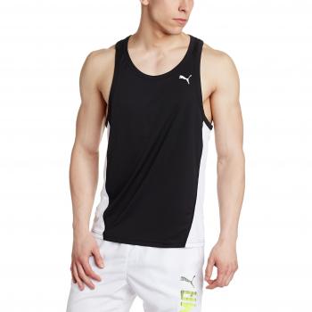 Puma Cross The Line Singlet Top, Hombre, Black/White, XL