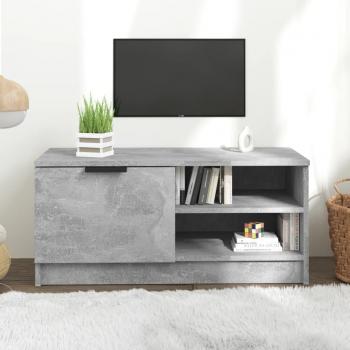 Soporte para TV de madera multicapa gris hormigón 80x35x36,5 cm