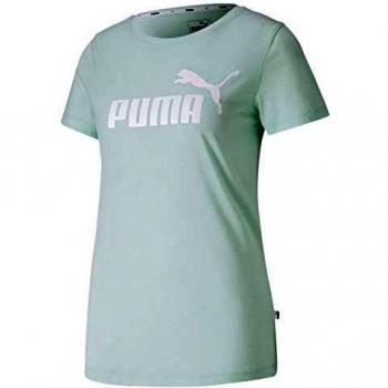 PUMA Essential Logo Heather T-Shirt-Mint, Weiß Camisetas, Mujer, Verde Menta, Small