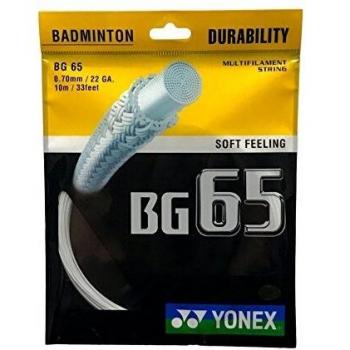 Cuerda de Badminton Yonex BG 65 - Set de 10M, Grosor 0.70mm, Color Blanco