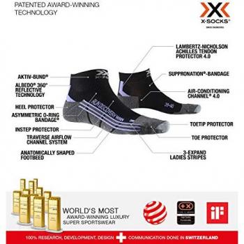 Calcetines X-SOCKS Run Discovery Mujer Negro/Gris/Morado 35-36