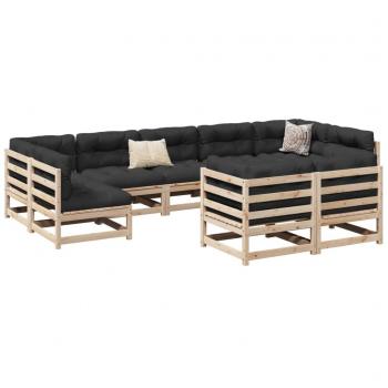 vidaXL 9 Piece Garden Sofa Set Solid Wood Pine