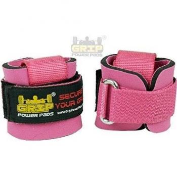 Pink Heavy Duty Lifting Straps Neoprene Padded