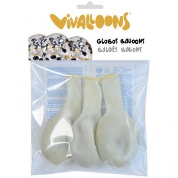 Globo 100% latex biodegradable cristal confetti metalizado bolsa con solapa de 3 Vivalloons 26500