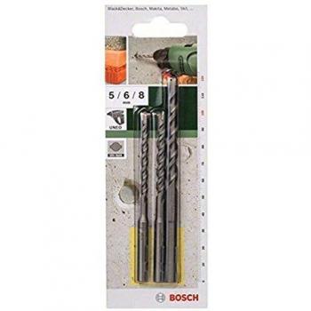 Bosch Professional Set de 3 Brocas SDS-Quick para Hormigón, Diámetros 5/6/8mm, UNEO