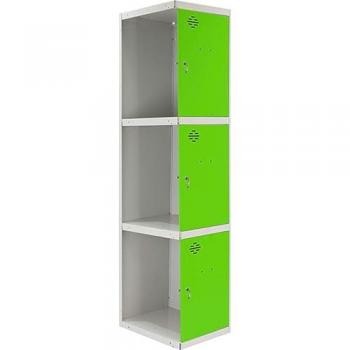 Casillero Metálico SimonLocker Profesional 3 Puertas 1800x300x500 Gris/Verde