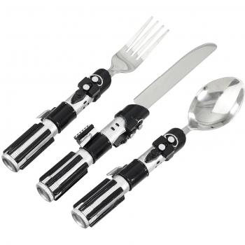Funko SW00882 Star Wars Cutlery Set: Darth Vader Lightsaber Handles, Stainless Steel, Black, 12 x 21 x 2.5 cm