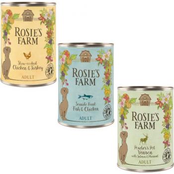 Rosie's Farm Adult 24 x 400 g - Multipack Savings - Mixed Pack II: Chicken & Turkey, Game, Fish