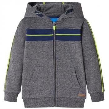 Sudadera Infantil con Capucha y Cremallera Gris Mélange 92