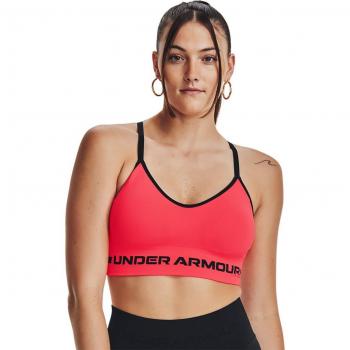 Sujetador deportivo Seamless Low Long rosa Under Armour para mujer
