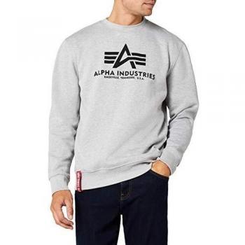 Alpha Industries Basic Sweatshirt Grey Heather Regular Fit XXL for Men