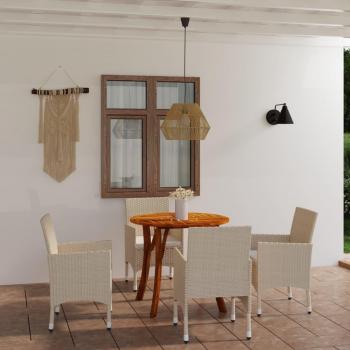 Conjunto de jardín 4 sillones+1 mesa con cojín