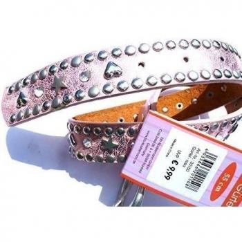 bb-Klostermann Niña/Mujer Piel Cinturón con Nietengr-55-85 - Rosa, 55