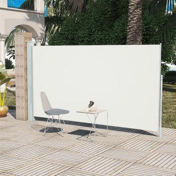 Toldo lateral retráctil de jardín crema 160x300 cm