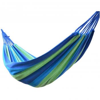 Hamaca primavera verano jardin azul algodon lona 280x100 resistencia dormir cama descanso