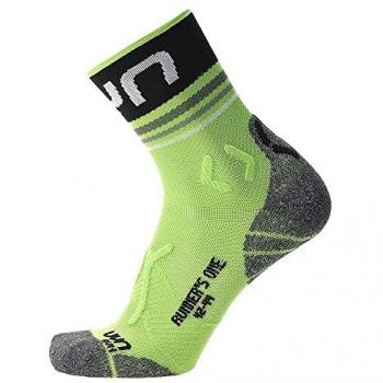 UYN Runner's One Calcetines Cortos Para Correr Hombres - Verde, Negro, Talla 42-44