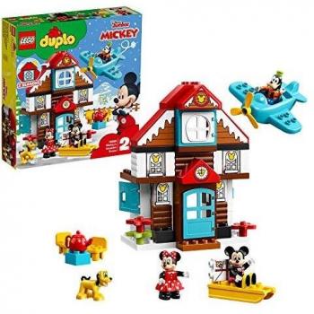 LEGO 10889 DUPLO Disney Mickey’s Vacation House Toy, Building Set for Toddlers 2 Years Old with Mickey Mouse, Minnie Mouse, Goofy and Pluto Figures