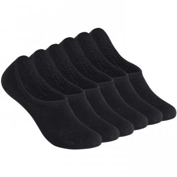 TUUHAW Calcetines Invisibles Tobilleros Mujer hombre 6 Pares Negro 47-50