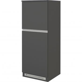 Mueble Cubre Frigorífico Empotrado 60 cm, 2 Puertas, Alto 164.5 cm, Color Negro y Gris