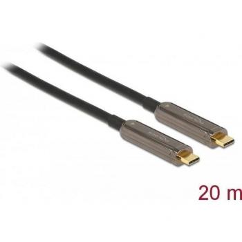 Cable de Video USB-C Activo Óptico 20 m, USB 3.2 Gen 1 / DisplayPort 1.2, Soporta 4K 60 Hz