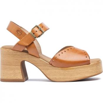 Sandalia de tacón de piel Yokono Bonai 002 Marrón