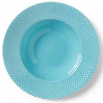 Plato Hondo de Porcelana Rhombe 24,5 cm Color Turquesa