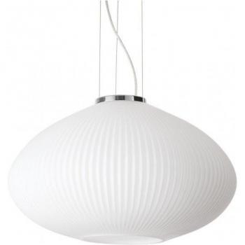 Lámpara colgante Plisse 1 bombilla Vidrio, metal Cromo Ideal Lux 45cm